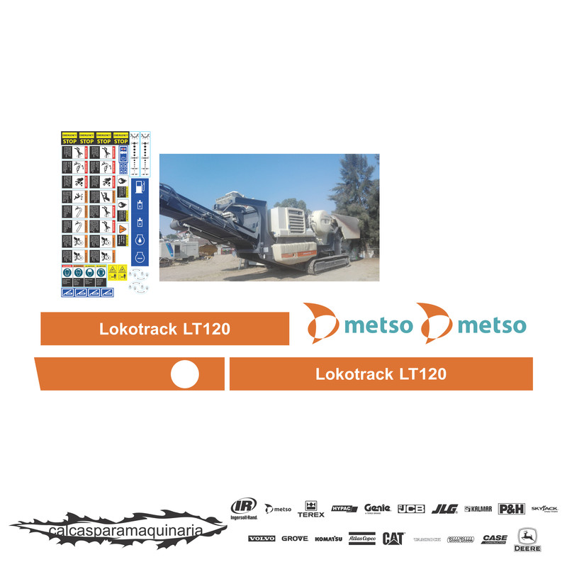 JUEGO DE CALCAS DE RESTAURACION PARA NORDBERG LOKOTRACK LT120