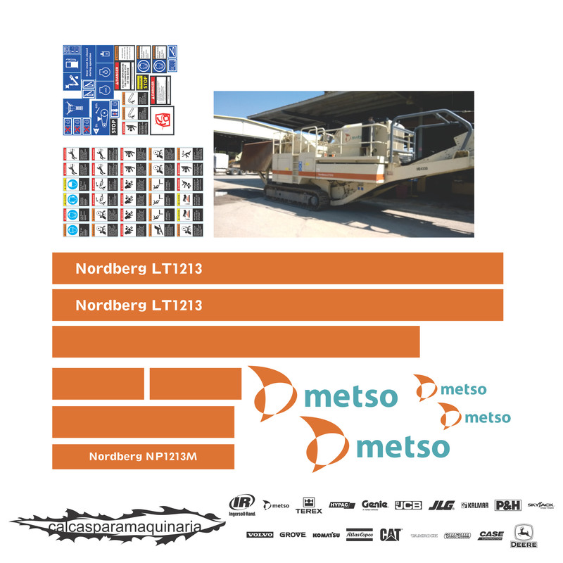 JUEGO DE CALCAS DE RESTAURACION PARA NORDBERG LOKOTRACK LT1213