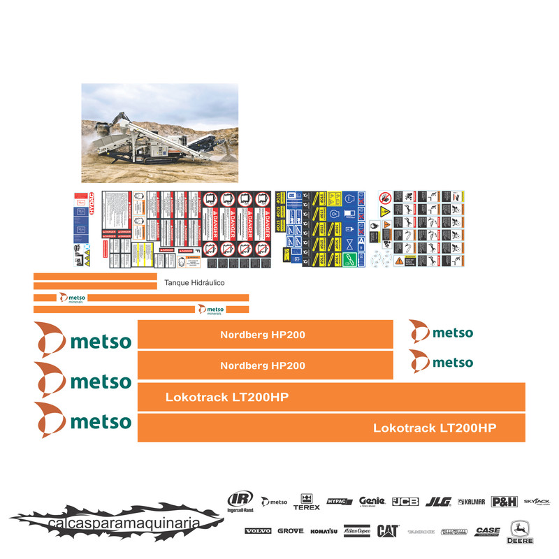 JUEGO DE CALCAS DE RESTAURACION PARA NORDBERG LOKOTRACK LT200HP
