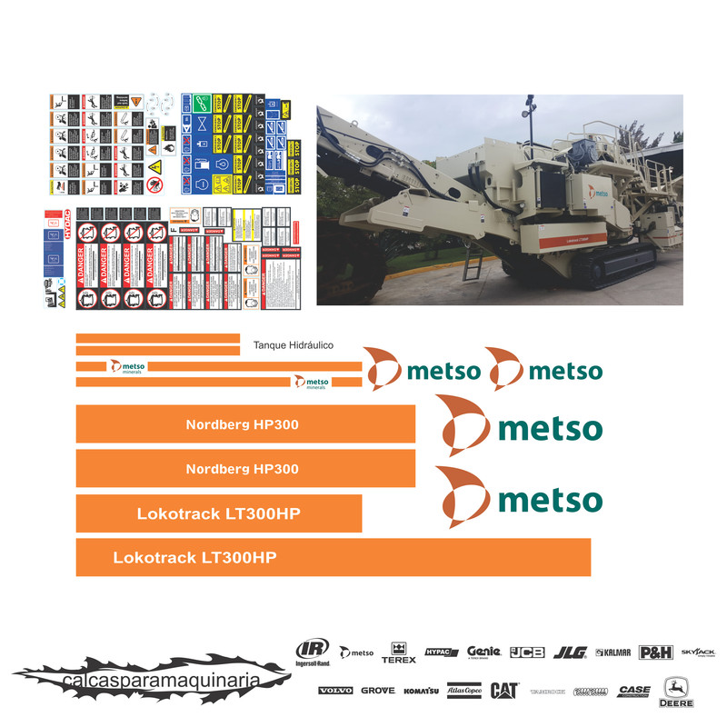 JUEGO DE CALCAS DE RESTAURACION PARA NORDBERG LOKOTRACK LT300HP