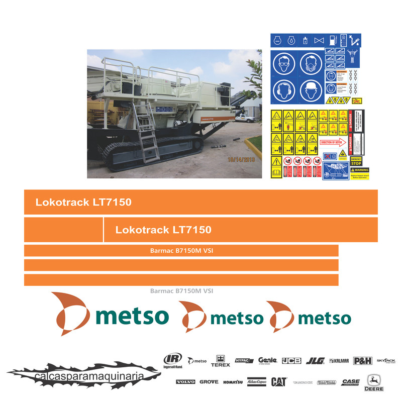 JUEGO DE CALCAS DE RESTAURACION PARA NORDBERG LOKOTRACK LT7150