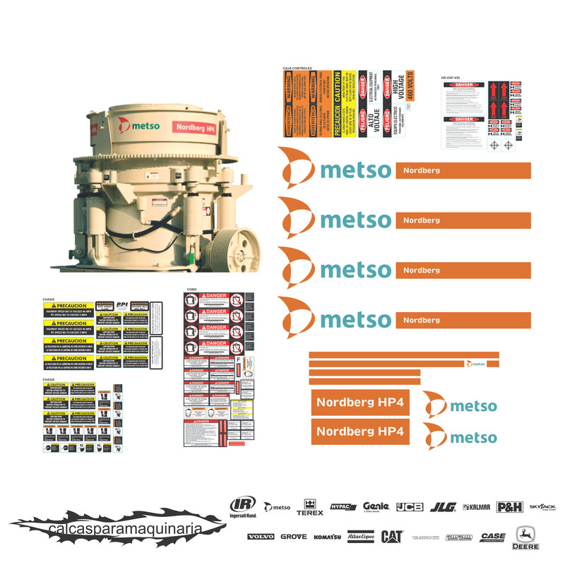 JUEGO DE CALCAS DE RESTAURACION PARA NORDBERG LOKOTRACK HP4
