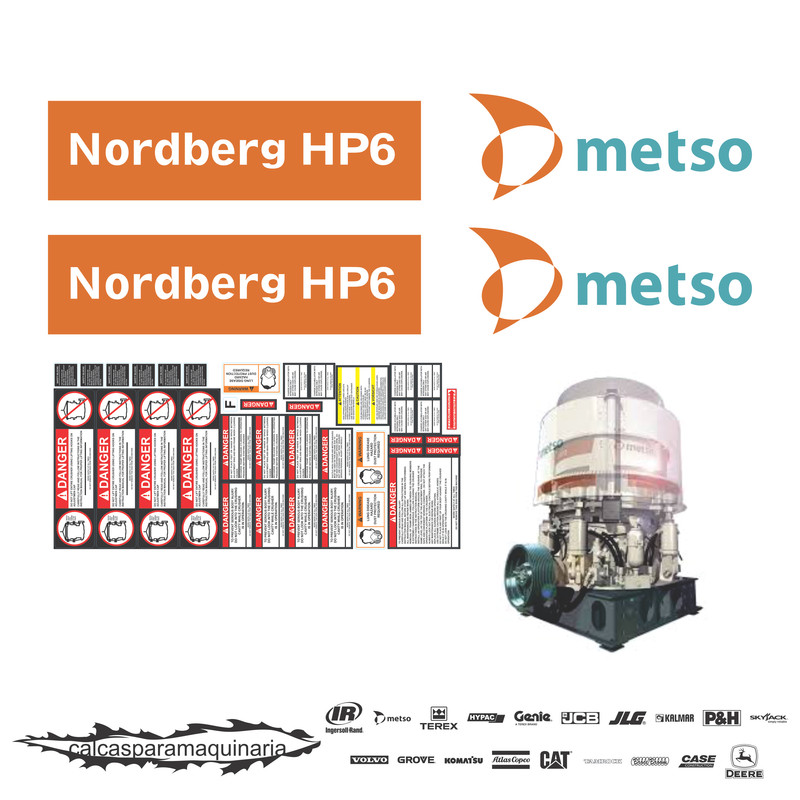 JUEGO DE CALCAS DE RESTAURACION PARA NORDBERG LOKOTRACK HP6