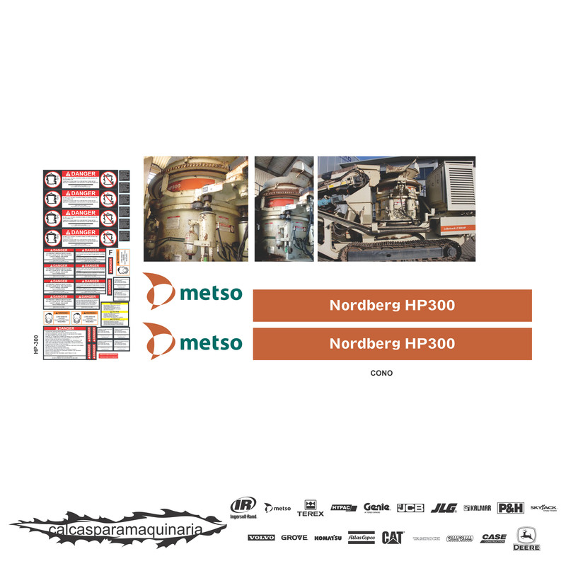 JUEGO DE CALCAS DE RESTAURACION PARA NORDBERG LOKOTRACK HP300