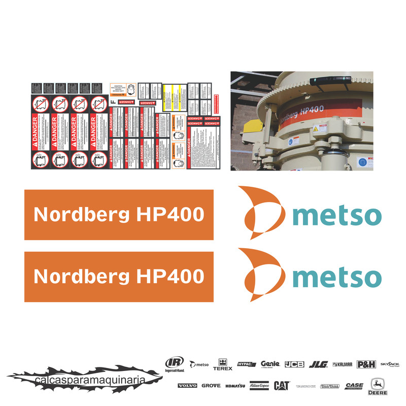 JUEGO DE CALCAS DE RESTAURACION PARA NORDBERG LOKOTRACK HP400