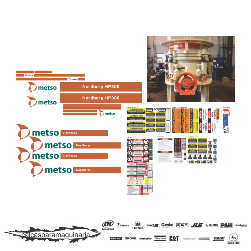 JUEGO DE CALCAS DE RESTAURACION PARA NORDBERG LOKOTRACK NWHP300 