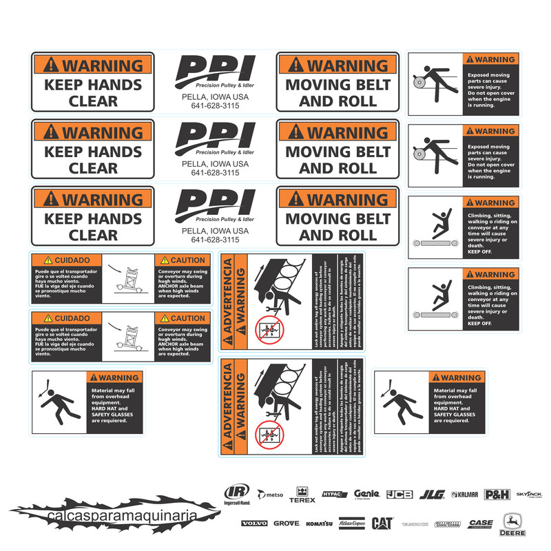 JUEGO DE CALCAS DE RESTAURACION PARA NORDBERG LOKOTRACK HOOVER PT3033B
