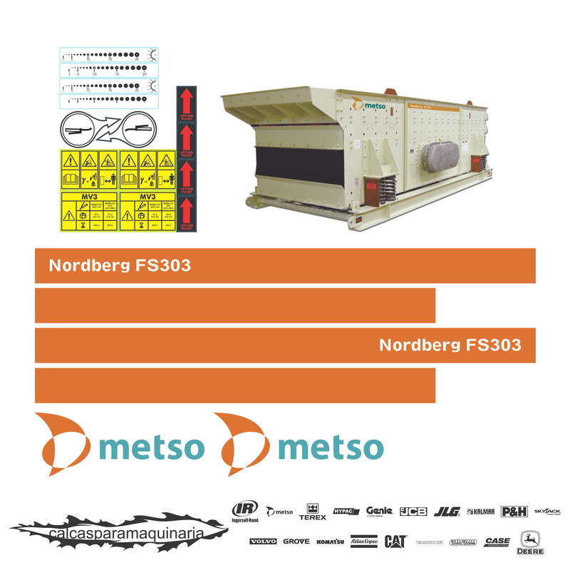 JUEGO DE CALCAS DE RESTAURACION PARA NORDBERG LOKOTRACK FS303