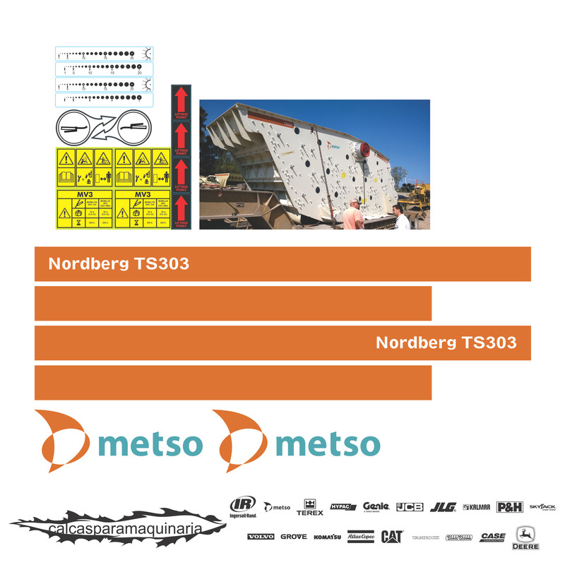 JUEGO DE CALCAS DE RESTAURACION PARA NORDBERG LOKOTRACK TS303