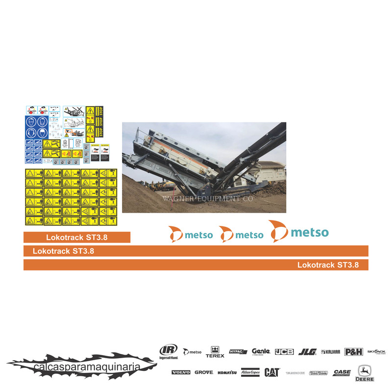 JUEGO DE CALCAS DE RESTAURACION PARA NORDBERG LOKOTRACK ST38