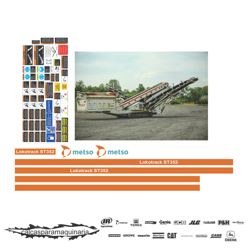 JUEGO DE CALCAS DE RESTAURACION PARA NORDBERG LOKOTRACK ST352