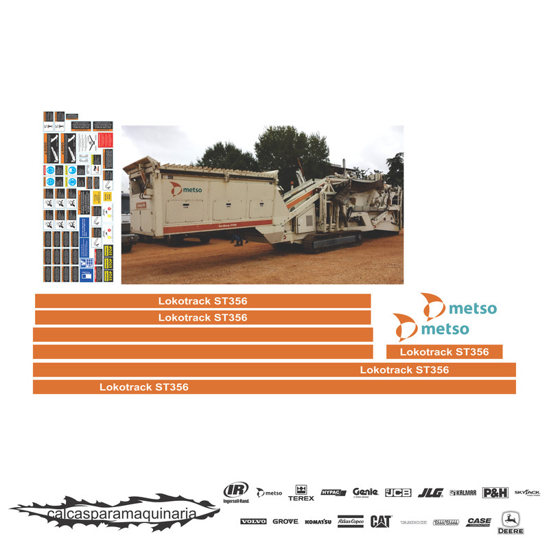 JUEGO DE CALCAS DE RESTAURACION PARA NORDBERG LOKOTRACK ST356
