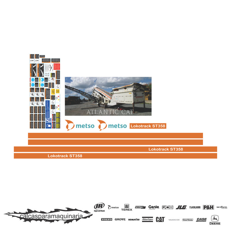 JUEGO DE CALCAS DE RESTAURACION PARA NORDBERG LOKOTRACK ST358