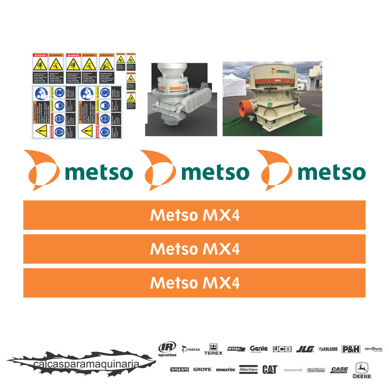 JUEGO DE CALCAS DE RESTAURACION PARA NORDBERG LOKOTRACK MX4(cono)