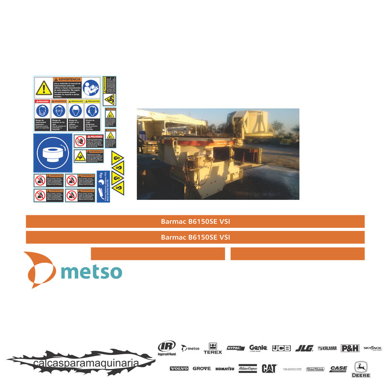 JUEGO DE CALCAS DE RESTAURACION PARA NORDBERG LOKOTRACK BARMACB6150(cono)