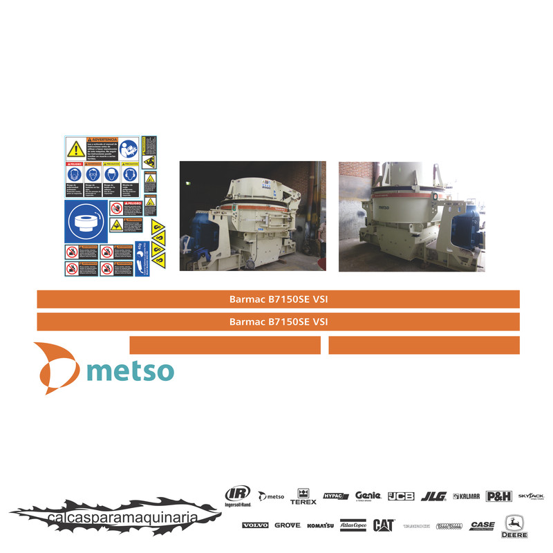 JUEGO DE CALCAS DE RESTAURACION PARA NORDBERG LOKOTRACK BARMACB7150(cono)