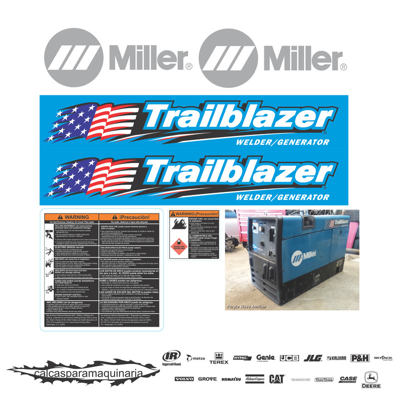 JUEGO DE CALCAS DE RESTAURACION PARA MILLER TRAIBLAZER 302