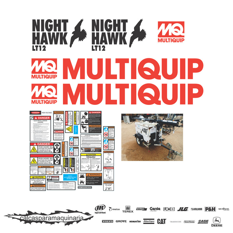 JUEGO DE CALCAS DE RESTAURACION PARA MULTIQUIP CIPSA LT12 