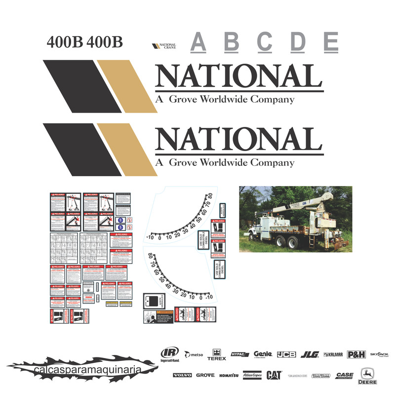 JUEGO DE CALCAS DE RESTAURACION PARA NATIONAL CRANE 400B VJO