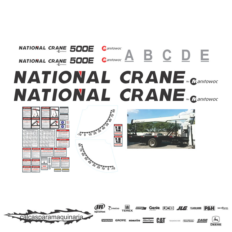 JUEGO DE CALCAS DE RESTAURACION PARA NATIONAL CRANE 500E NVO