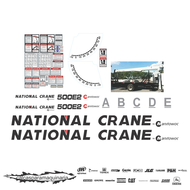 JUEGO DE CALCAS DE RESTAURACION PARA NATIONAL CRANE 500E2 NVO