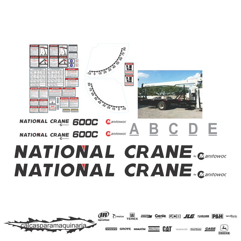 JUEGO DE CALCAS DE RESTAURACION PARA NATIONAL CRANE 600C NVO