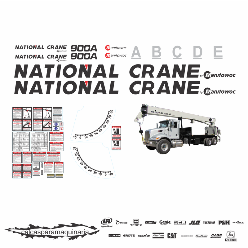 JUEGO DE CALCAS DE RESTAURACION PARA NATIONAL CRANE 900A NVO