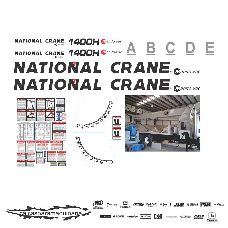 JUEGO DE CALCAS DE RESTAURACION PARA NATIONAL CRANE 1400H NVO