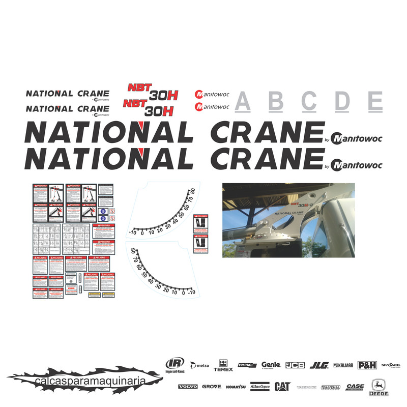 JUEGO DE CALCAS DE RESTAURACION PARA NATIONAL CRANE NTB30H NVO
