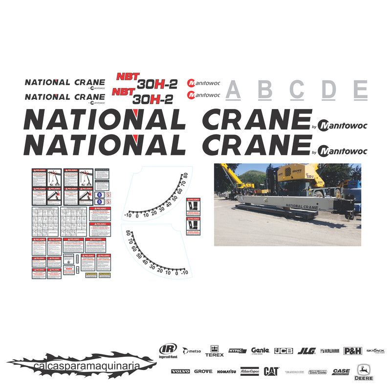 JUEGO DE CALCAS DE RESTAURACION PARA NATIONAL CRANE NTB30H2 NVO