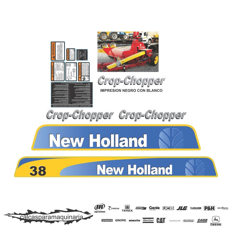 JUEGO DE CALCAS DE RESTAURACION PARA NEW HOLLAND 38S CHOPER