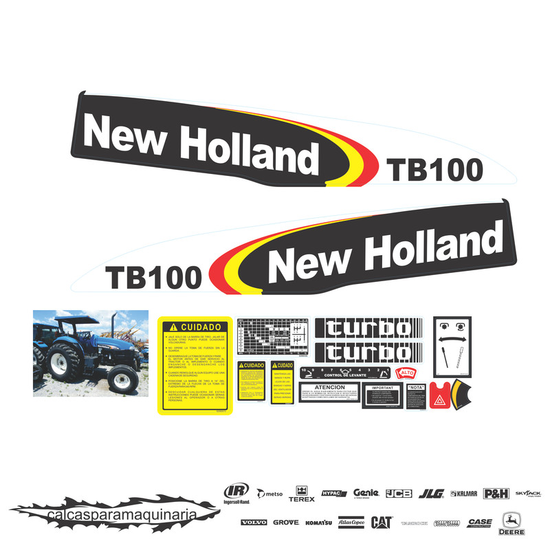 JUEGO DE CALCAS DE RESTAURACION PARA NEW HOLLAND TB100