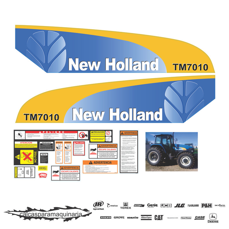 JUEGO DE CALCAS DE RESTAURACION PARA NEW HOLLAND TM7010