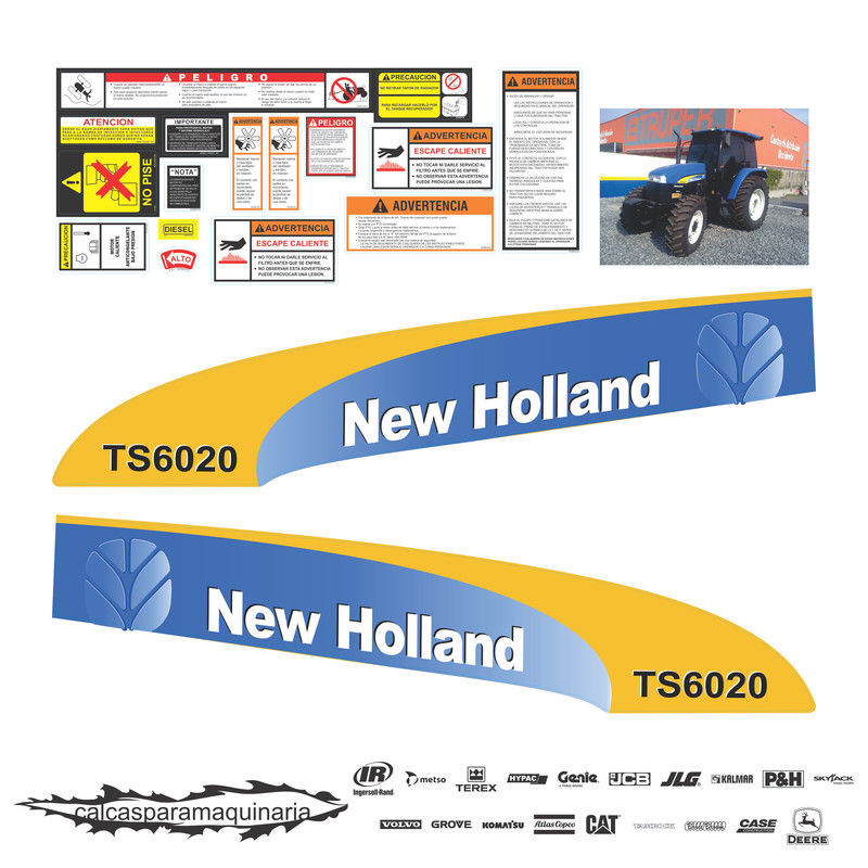 JUEGO DE CALCAS DE RESTAURACION PARA NEW HOLLAND TS6020