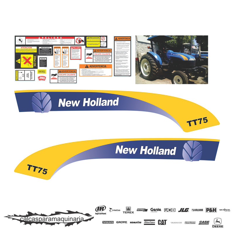 JUEGO DE CALCAS DE RESTAURACION PARA NEW HOLLAND TT75