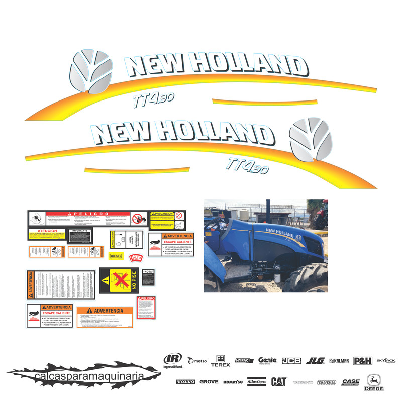 JUEGO DE CALCAS DE RESTAURACION PARA NEW HOLLAND TT490