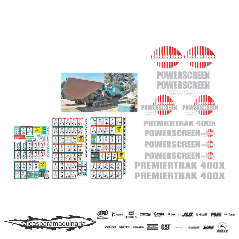 JUEGO DE CALCAS DE RESTAURACION PARA POWER SCREEN 400X PREMIERTRACK