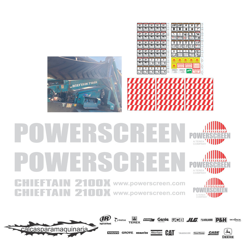 JUEGO DE CALCAS DE RESTAURACION PARA POWER SCREEN 2100X NVO