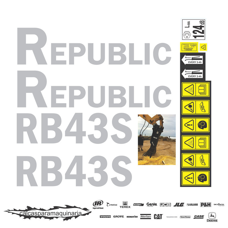 JUEGO DE CALCAS DE RESTAURACION PARA REPUBLIC RB43S