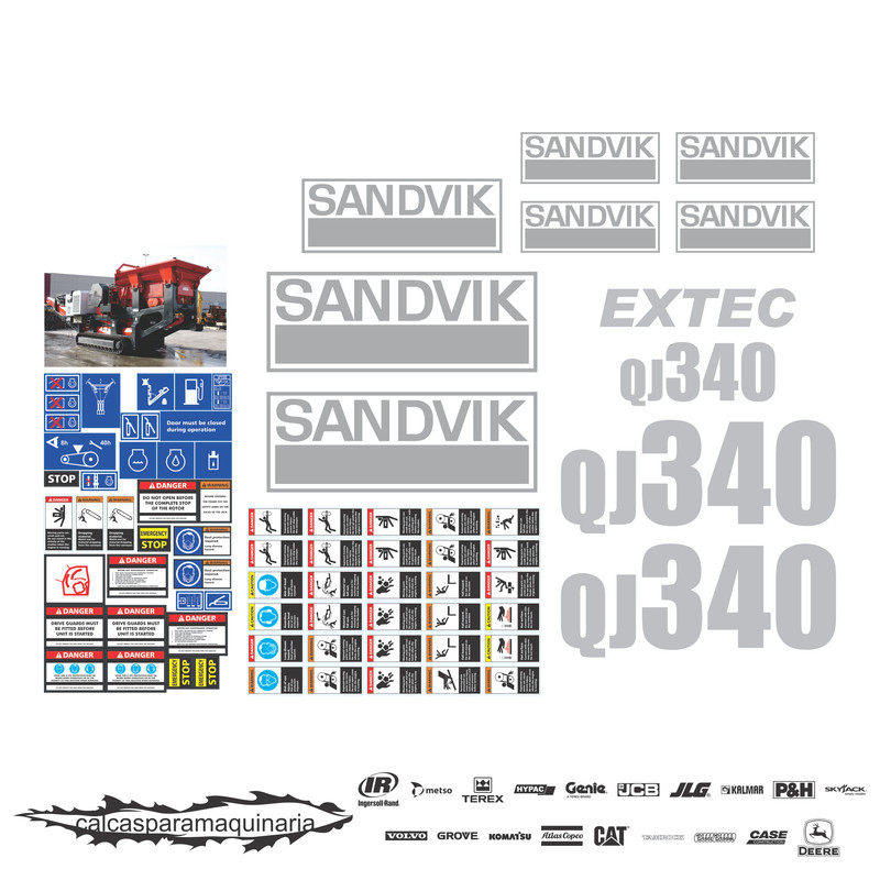 JUEGO DE CALCAS DE RESTAURACION PARA SANDVIK QJ340