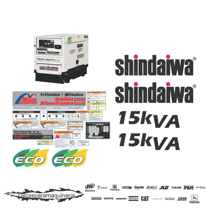 JUEGO DE CALCAS DE RESTAURACION PARA SHINDAIWA DGM15KVA