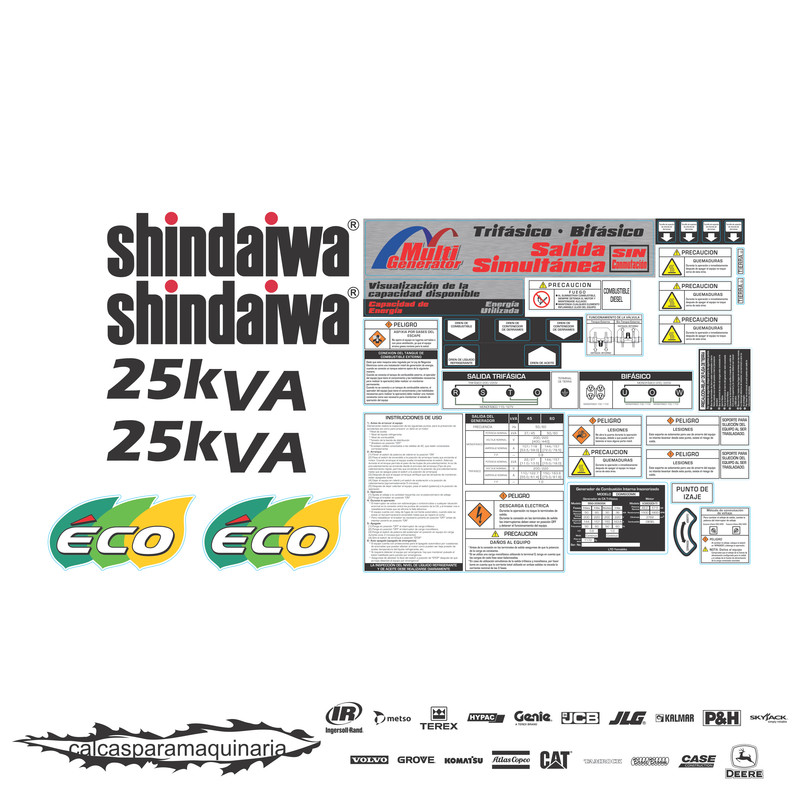 JUEGO DE CALCAS DE RESTAURACION PARA SHINDAIWA DGM25KVA