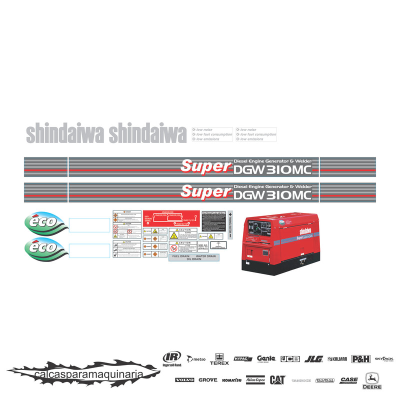 JUEGO DE CALCAS DE RESTAURACION PARA SHINDAIWA DGW310MC