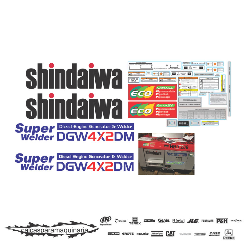 JUEGO DE CALCAS DE RESTAURACION PARA SHINDAIWA DGW4X2DM