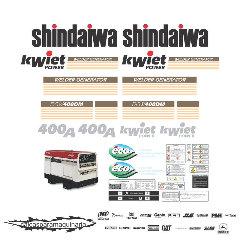 JUEGO DE CALCAS DE RESTAURACION PARA SHINDAIWA DGW400ADM VJO