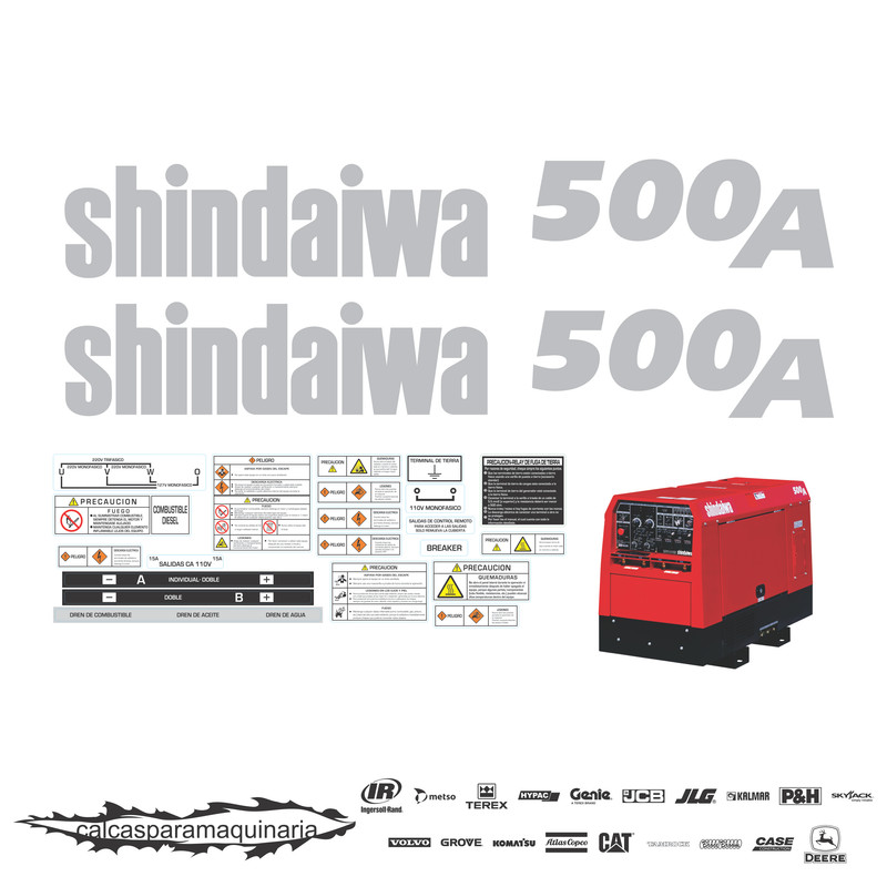 JUEGO DE CALCAS DE RESTAURACION PARA SHINDAIWA DGW500DM