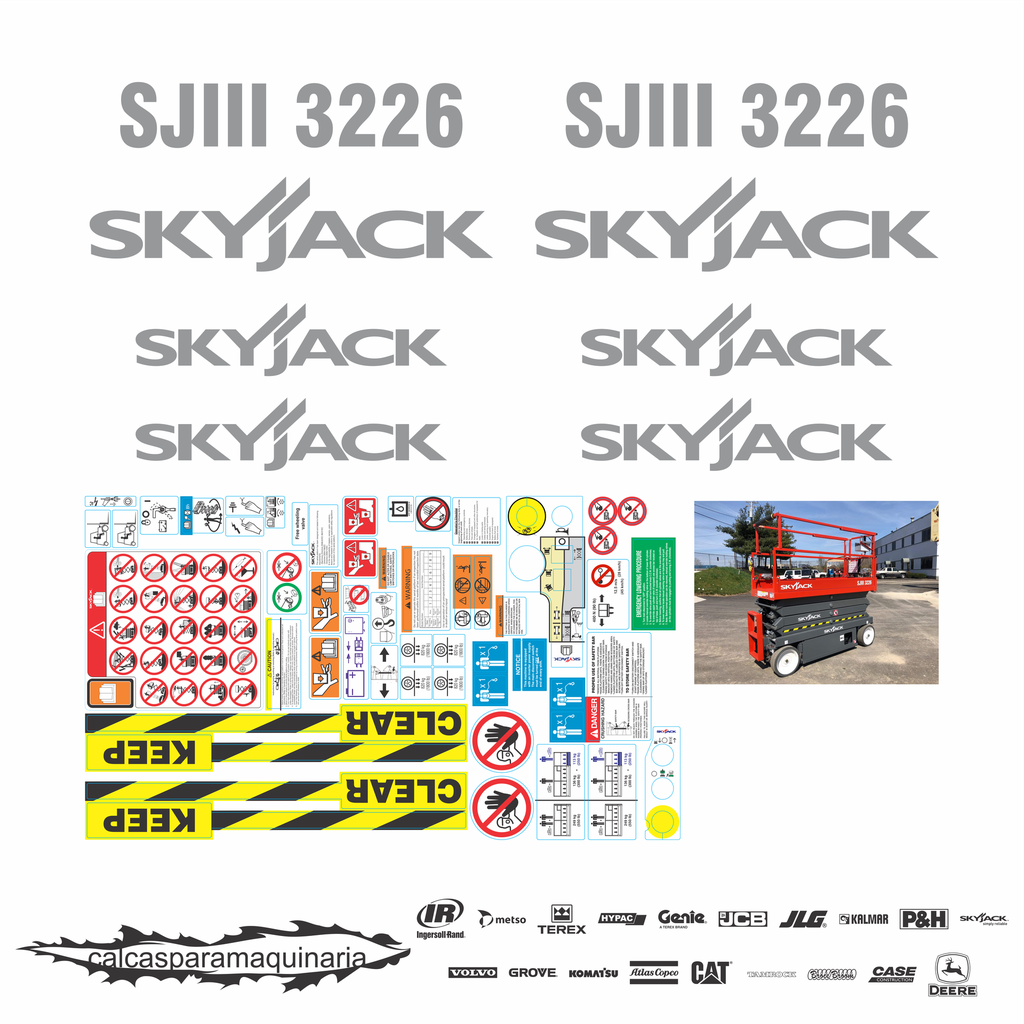 JUEGO DE CALCAS DE RESTAURACION PARA SKYJACK SJIII3226 NVO