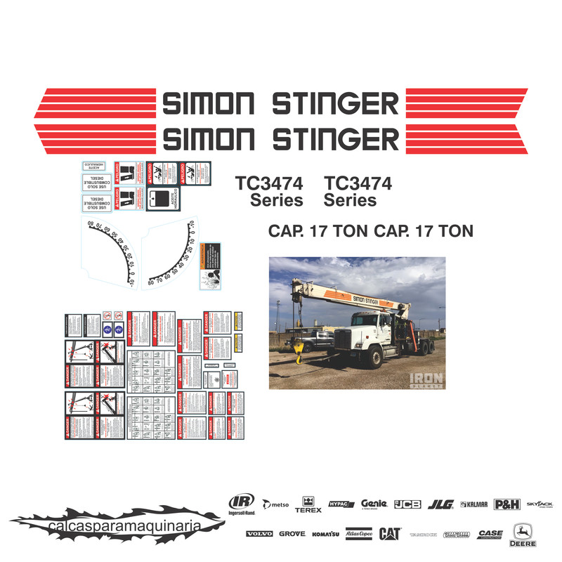 JUEGO DE CALCAS DE RESTAURACION PARA SIMON STINGER TC3474