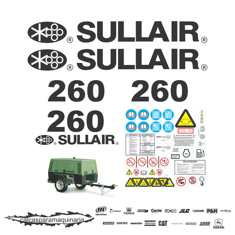 JUEGO DE CALCAS DE RESTAURACION PARA SULLAIR 260