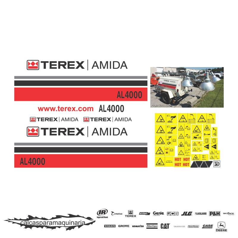 JUEGO DE CALCAS DE RESTAURACION PARA TEREX AL4000 